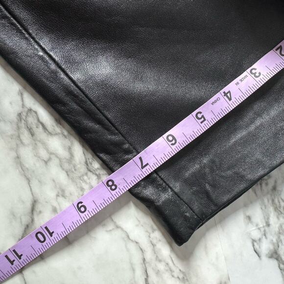 90s Mixit Leather Pants Womens Size 6 Waist 28" Straight Leg Soft Structured - Picture 9 of 13